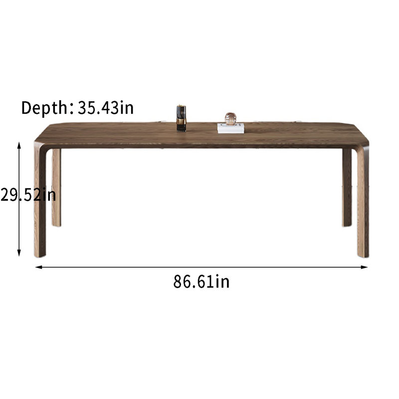 Knud Solid Wood Dining Table, 35.43" W x 86.61" L