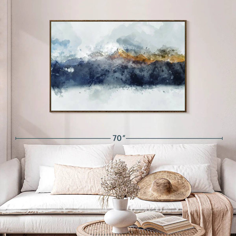 Bolan Mountain Range, 46" X 31", Floating Frame Walnut