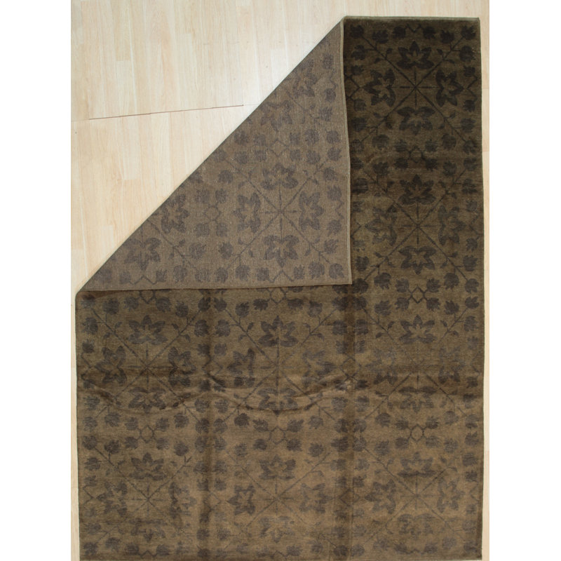 Tapis vert en laine noué à la main Saco Unique Cosy