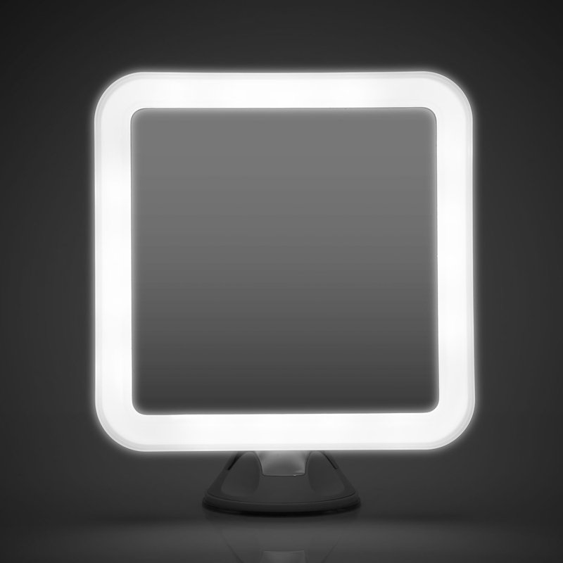 Sleek White 10X Magnification LED Wall Mounted Makeup Mirror