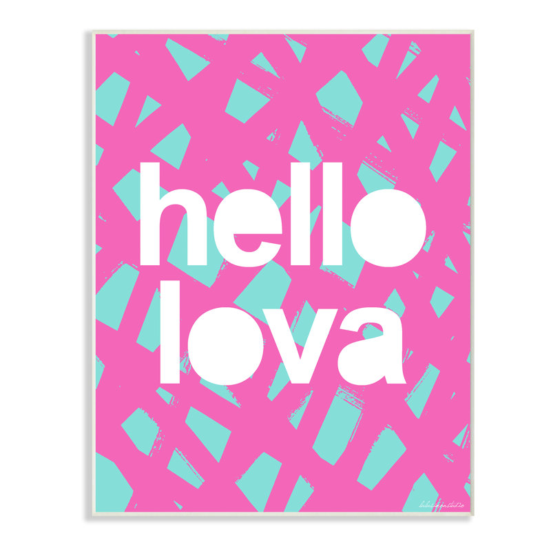 «Hello Lova Abstract Lines», art mural sur toile par House of Lulu, 10 po x 15 po, Plaque murale