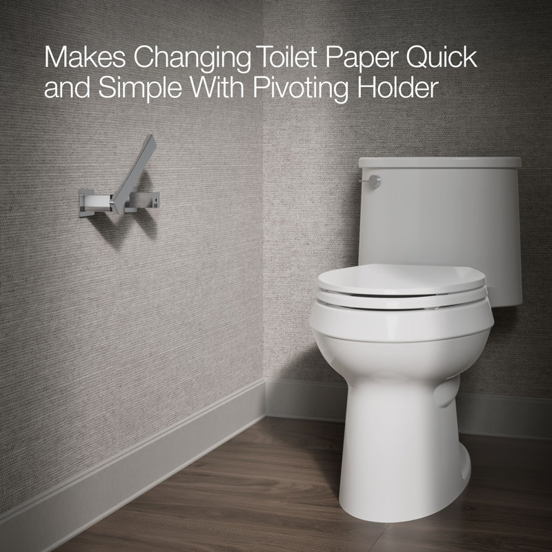 Honesty Pivoting Toilet Paper Holder, Wall-Mount Bathroom Toilet Paper Holder, Polished Chrome
