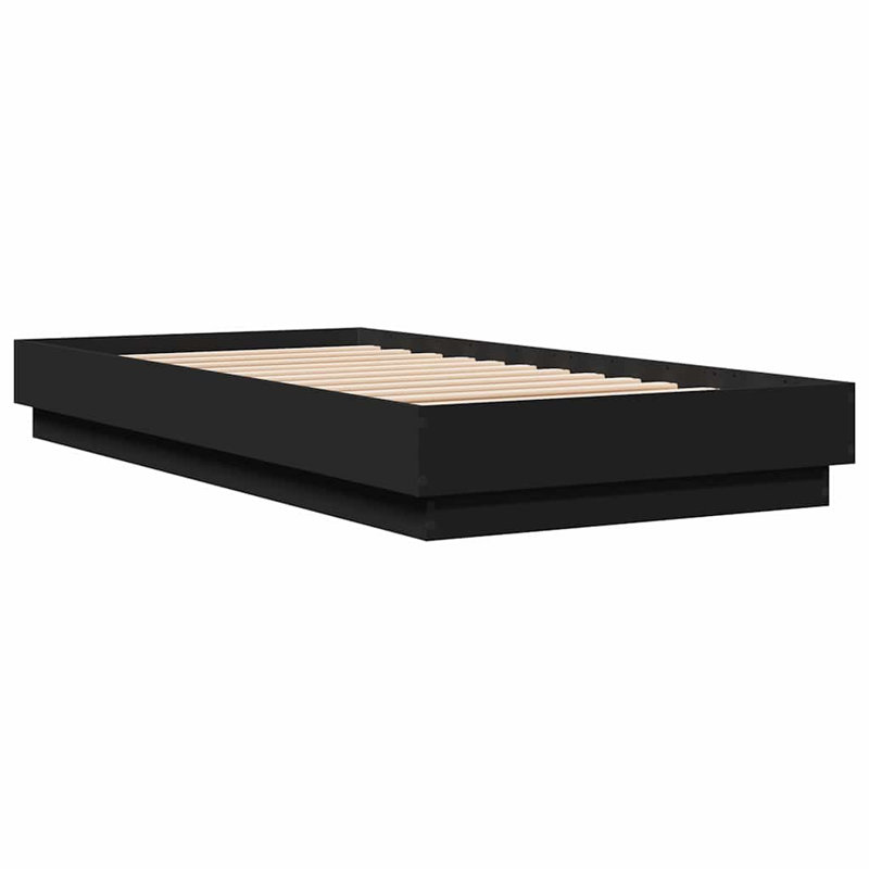 Vidaxl Bed Frame Engineered Wood, Single (3'), Black
