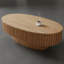 Table basse ovale en bois massif avec rangement 47 po-572050473