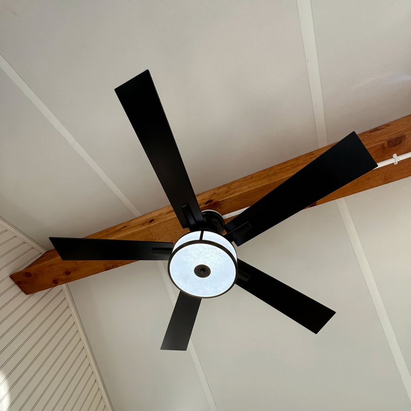 52" Modern Parchment-Textured 3CCT LED Ceiling Fan with Remote Control, Double Sided Blades, 6-Speed