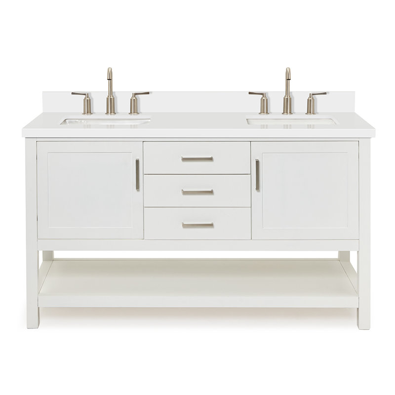 Ensemble de meuble-lavabo double 61 po Abby, Blanc