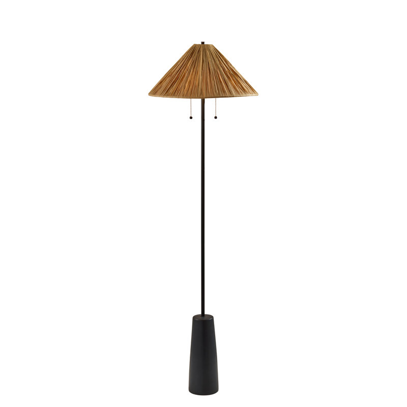 Waylon Floor Lamp, Black, Beige