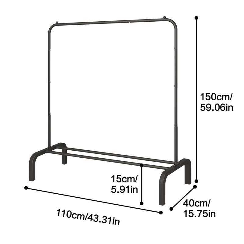 Aalim 110cm Clothing Rack, Black
