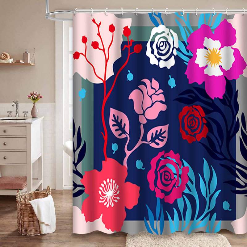 Rideau de douche Autumn Roses, L 72 po x l 78 po