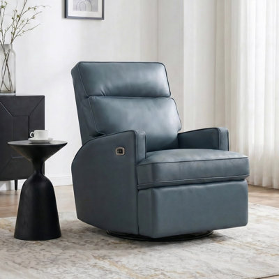 Fauteuil inclinable inclinable électrique pivotant en cuir fleur 29,9 po avec charge USB-A et USB-C