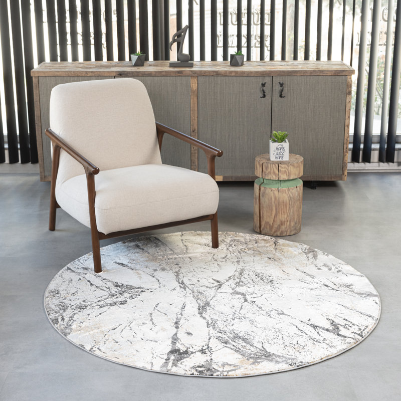 Henriett Abstract Indoor Rug, Round 5'3"