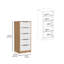 Commode verticale H 42 po, 5 tiroirs