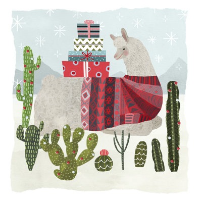 Holiday Llama III - Wrapped Canvas Print