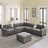 104'' Sectional Sofa With Acrylic Table Top-1870127503