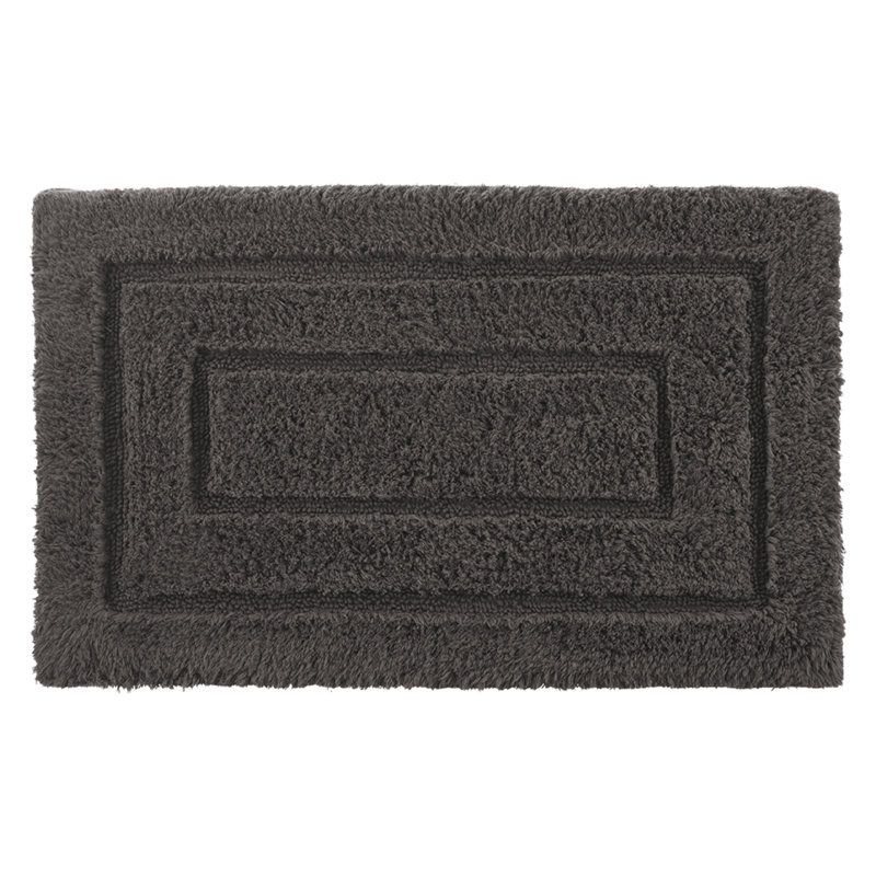 Apolonia Cotton Non-Slip Bath Rug, 20" H x 32" W, Charcoal