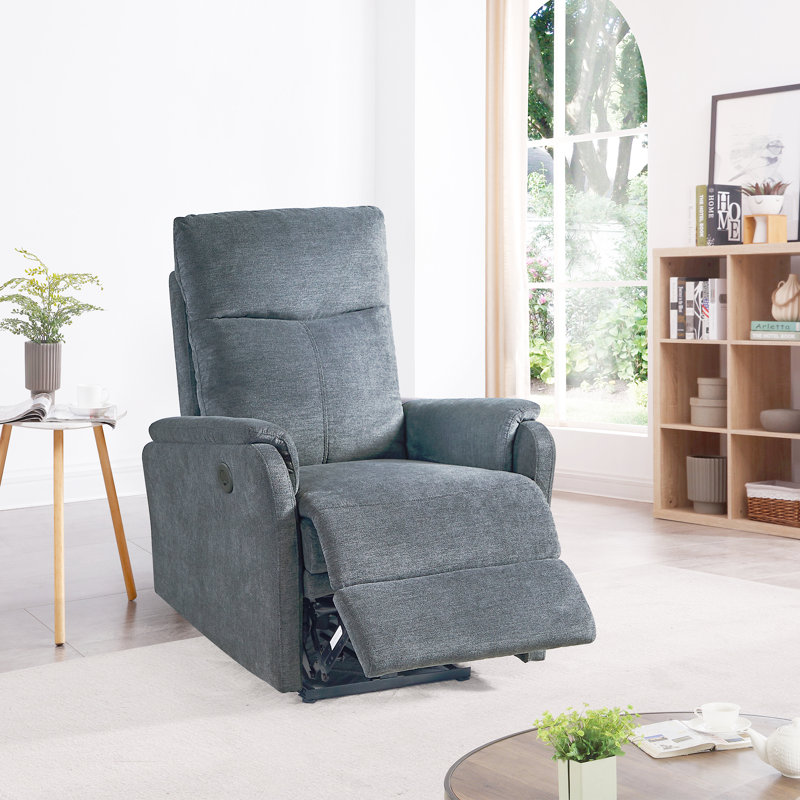 Upholstered Massage Chair, Gray Polyester
