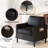 Faux Leather Accent Chair With Metal Legs & Side Pocket-1163743007