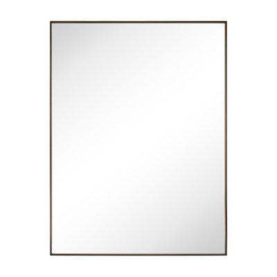 Kessie Oil Rubbed Bronze Bathroom Vanity Mirror with Squared Corners, 32x24'' dark bronze Rectangle Stainless Steel Metal Framed Mirror for Bathroom