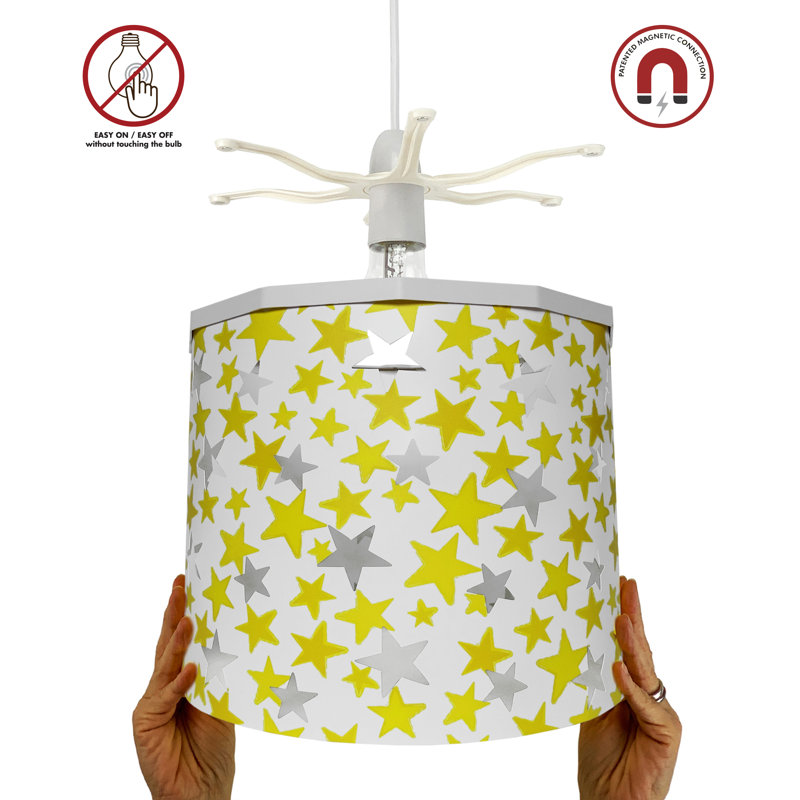 Siluety 25cm H Polypropylene Drum Pendant Shade ( Spider ), Yellow