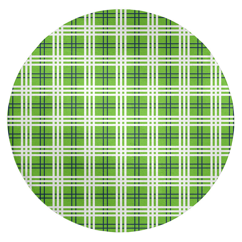 Plaid Indoor Rug, Round 5'