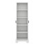 Armoire de rangement pour salle de bain, armoire de rangement haute avec 2 portes, tablette réglable, panneau de fibres à densité moyenne, conception anti-basculement