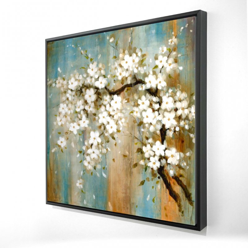 Relaxing Cherry Blossoms - Beige Framed Canvas Home Decor