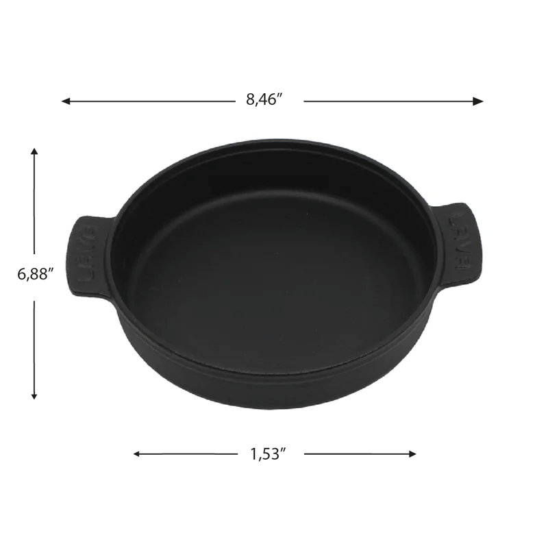 Plat de cuisson en fonte émaillée Lava, plat de service, plat de cuisson rond de 6,7 po