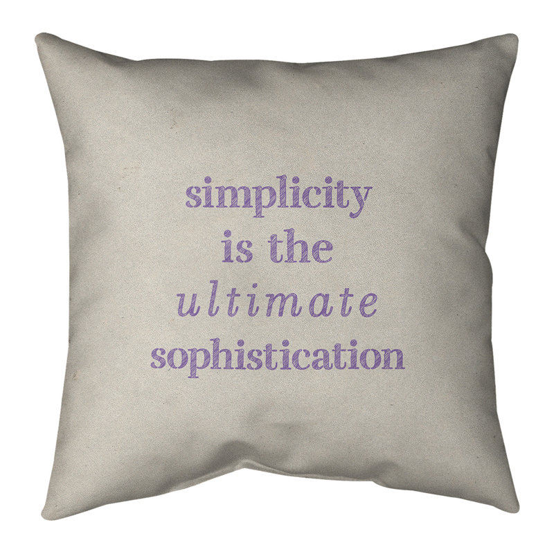 Coussin décoratif simple à la main, 16 po x 1 po, Blanc / Mauve