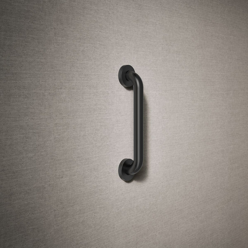 Contemporary Grab Bar, 12"W, Matte Black