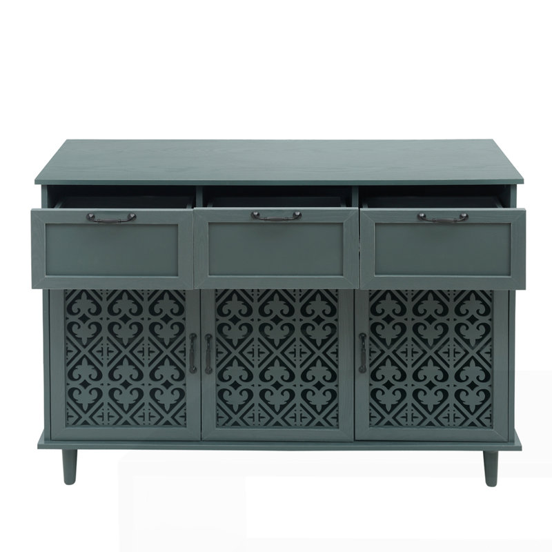Armoire 2 portes et 3 tiroirs, Vert foncé
