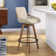 Whitacre Swivel Upholstered Counter Stool with Solid Wood Frame