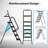 5-Step Ladder, Folding Step Stool With Tool Platform, Tool Bag, And Handrails, Wide Anti-Slip Pedals, Sturdy Steel Ladder With A Max Load Capacity Of 400 Lbs, For Household Use, Black
