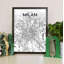 Milan City Map - No Frame Print-1456192584