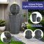 31,5 po de hauteur, colonne rayée en béton, lumière DEL, fontaine d'ombre pour les espaces extérieurs modernes