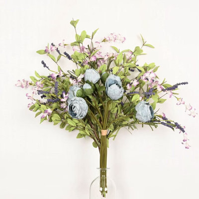 Arrangement floral 24 po de fleurs de baies artificielles de printemps et d'été pour remplissage de vase, bouquet de fleurs de longue tige de verdure de style campagnard pour fête de mariage