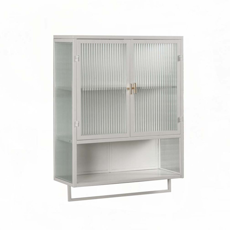 Buffet 23,62 "avec portes vitrées, Blanc