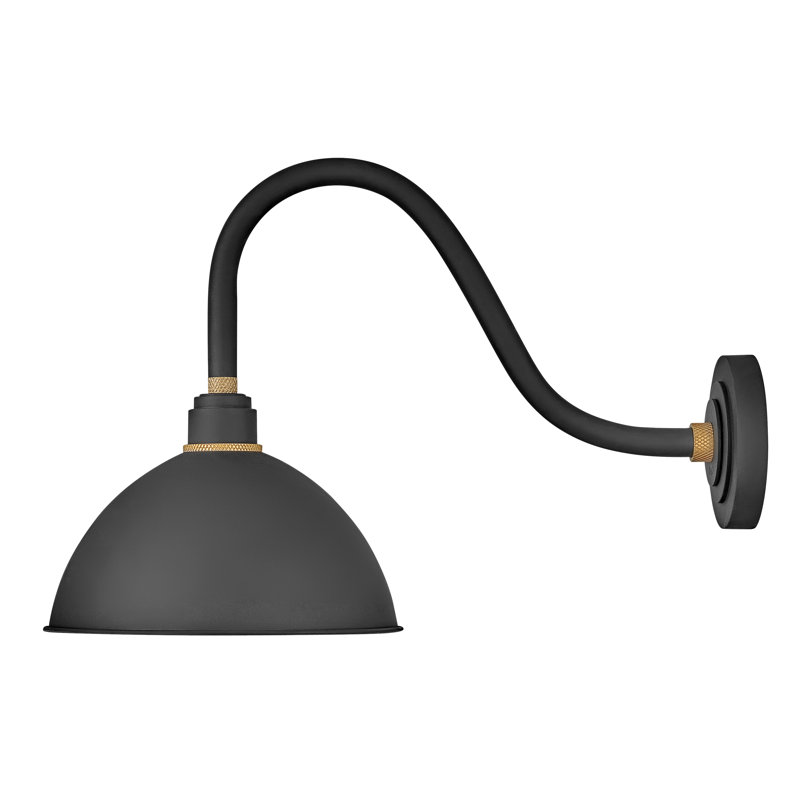 Foundry Wall Mount Outdoor Barn Light, 17" H x 12" W x 24" D, Black