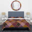 Patchwork de courtepointe brun - ensemble de housse de couette abstrait - microfibre de polyester-853319237