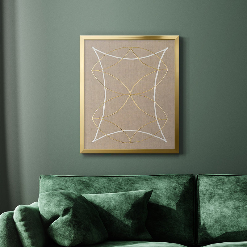 Hyperbola I, toile encadrée de qualité supérieure - prête à être accrochée, H 24 po x l 20 po, Or