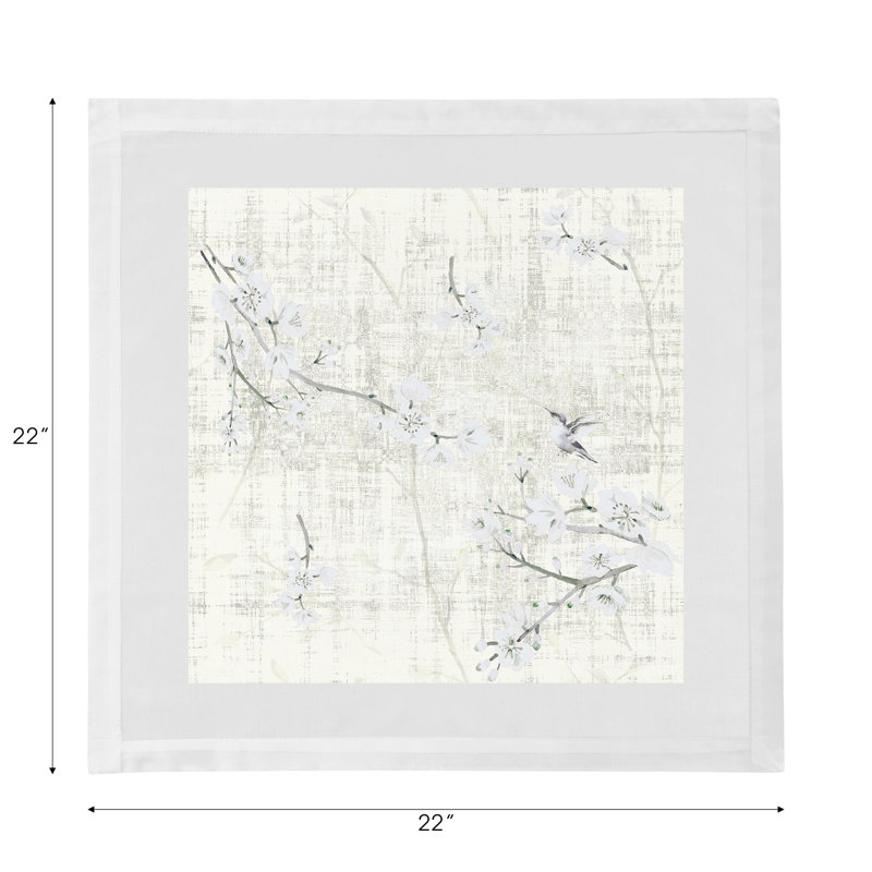 Blossom Fantasia Cotton Sateen Dinner Napkins, Ivory