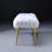Sleek Bedroom Bench With White Faux Fur And Shining Gold Metal Frame Stylish Glamorous Legs