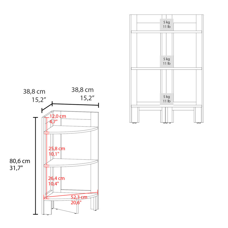 Black Corner Shelf With 3 Tiered Display - Show Off Your Treasures Modern Look 3-Shelf Shelving Unit Practical And Elegant Optimize Corners