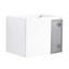 Meuble-lavabo mural 24 po pour la salle de bain, 2 portes à fermeture douce, armoire blanche brillante, 1/2 porte en verre gris, base en contreplaqué, garniture de rangement, évier exclu, meuble-lavabo pratique pour la salle de bain, finition de fermeture,-130598183