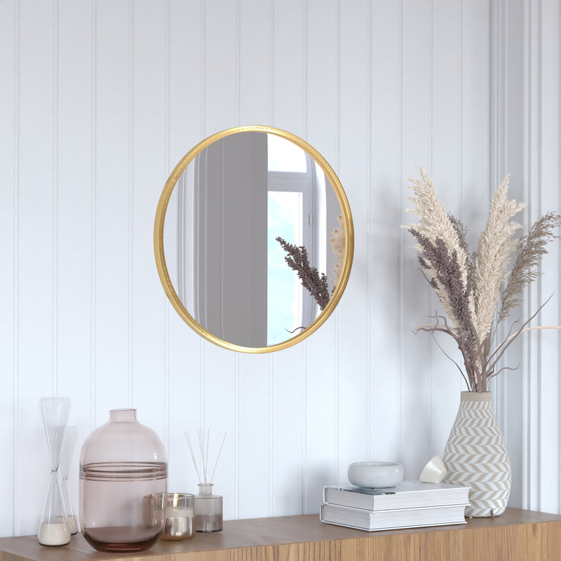 Miroir d'appoint mural Gagalis, H 20 po x l 20 po x P 0,78 po, Or