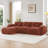 Boneless Adella L-Shaped Velvet Upholstered Sectional Sofa with Movable Ottoman-959504521-959026754