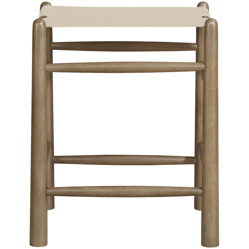 Tabouret de comptoir rembourré Santos, Brun, Beige