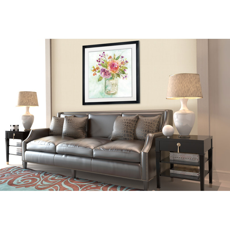" Summer Roses ", 16" H x 16" W x 1.5" D, Black Framed