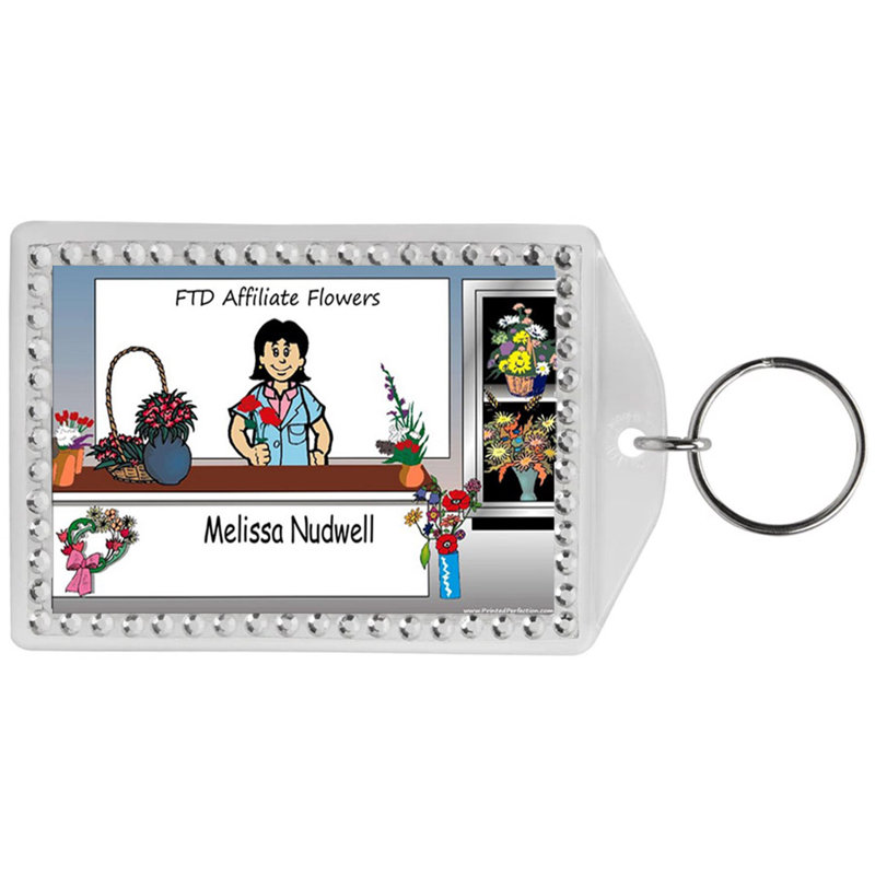 Porte-clés personnalisé avec fleuriste personnalisée, Oui