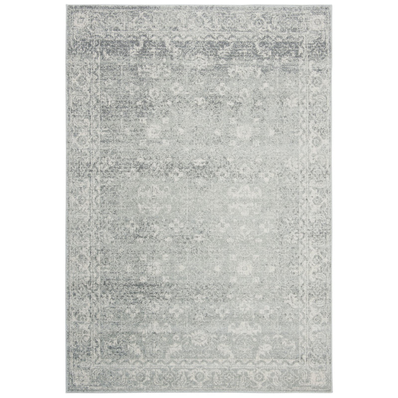 Tapis oriental argent / ivoire Paschke, Rectangle 6 pi 7 po x 9 pi