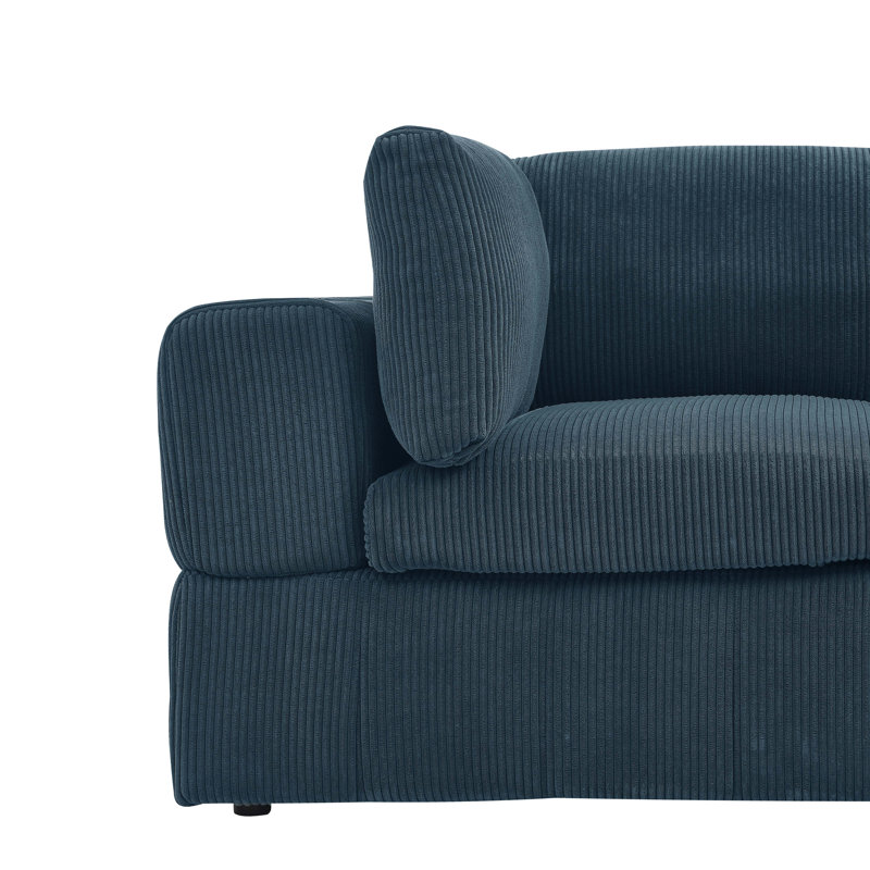 Canapé modulaire réversible large Areeba, Bleu très foncé, H 34 po x l 108,5 po x P 79 po